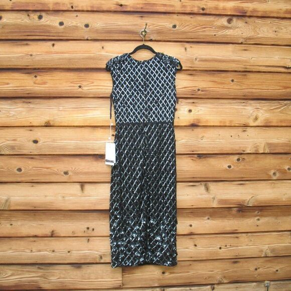 Mac Duggal 5776 Womens HIGH NECK DRESS W/ CRYSTAL FRINGE DETAIL - Picture 8 of 14